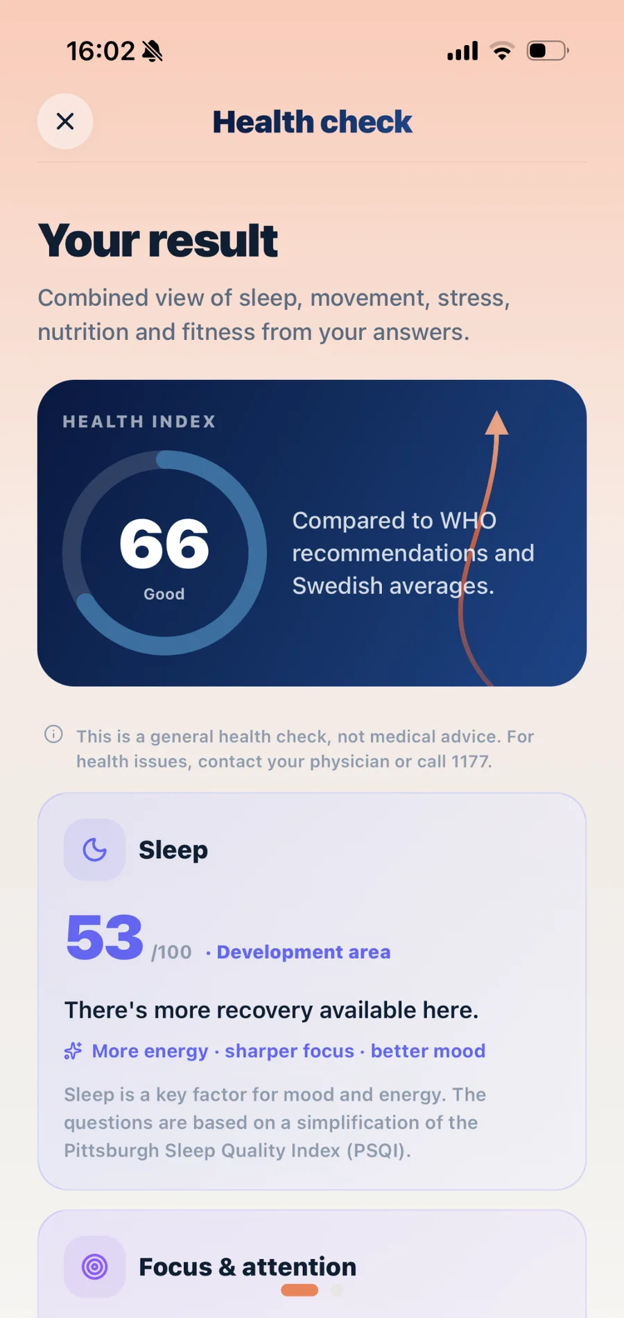 GoMotion app — health check overview